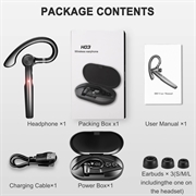 H03 Roterende ørekrok Bluetooth-hodesett med berøringssensor - svart