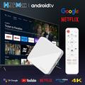 H96 Max H313 4K Ultra HD Android TV-boks med stemmefjernkontroll - hvit