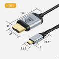 HD023 USB-C til HDMI-kabel - 1.8m, 4K, 60Hz - svart