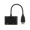 HDMI til HDMI og VGA-adapter med mikro-USB-port for strøm og 3.5mm lydkontakt