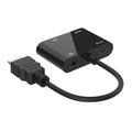 HDMI til HDMI og VGA-adapter med mikro-USB-port for strøm og 3.5mm lydkontakt