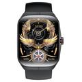 HK80 Smartklokke med AMOLED buet skjerm, Bluetooth-samtaler, helsemonitor og NFC - Svart
