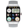 HK80 Smartklokke med AMOLED buet skjerm, Bluetooth-samtaler, helsemonitor og NFC - Sølv