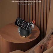 HT-571 5-i-1 magnetisk trådløs lader med Bluetooth-høyttaler og nattlys - svart