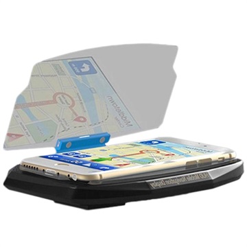 HUD Head-Up Display Navigasjonsstativ til Smartphones - 6.5" - Svart