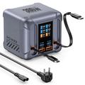 HW866 300W GaN-ladestasjon for skrivebordet med LCD-skjerm og 2 uttrekkbare USB-C-kabler