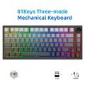 HXSJ X81 mekanisk tastatur med 81 taster og tre driftsmoduser - svart