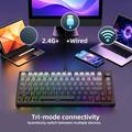 HXSJ X81 mekanisk tastatur med 81 taster og tre driftsmoduser - svart