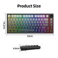 HXSJ X81 mekanisk tastatur med 81 taster og tre driftsmoduser - svart