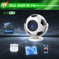 HY300F bærbar projektor i fotballform - WiFi 6, Android 14 - hvit / svart
