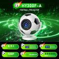 HY300F bærbar projektor i fotballform - WiFi 6, Android 14 - hvit / svart