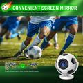 HY300F bærbar projektor i fotballform - WiFi 6, Android 14 - hvit / svart