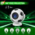 HY300F bærbar projektor i fotballform - WiFi 6, Android 14 - hvit / svart