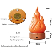 HZ-K03A LED-nattlampe med flammeeffekt og timer - oransje