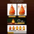 HZ-K03A LED-nattlampe med flammeeffekt og timer - oransje