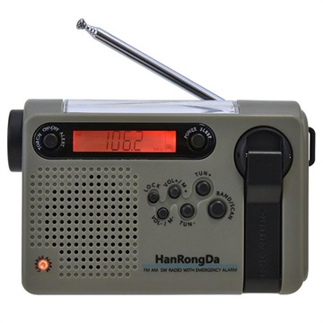 HanRongDa HRD-900 Campingradio med Lommelykt og SOS Alarm