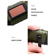 Håndsveiv Solcelledrevet Lommelykt BL0008 - Army Grøn