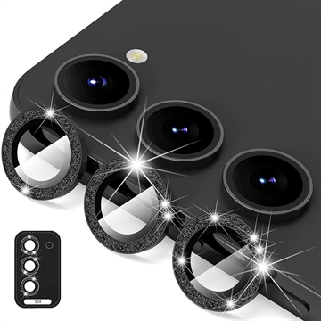 Samsung Galaxy S24 Hat Prince Glitter Kamera Linse Beskyttelse - Svart