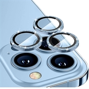 iPhone 16 Pro/16 Pro Max Hat Prince Glitter Kamera Linse Beskyttelse - Baby Blå