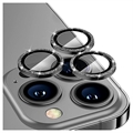 Hat Prince Glitter iPhone 14 Pro/14 Pro Max Kamera Linse Beskyttelse - Svart