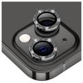 Hat Prince Glitter iPhone 14/14 Max Kamera Linse Beskyttelse - Svart
