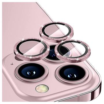 Hat Prince Glitter iPhone 14 Pro/14 Pro Max Kamera Linse Beskyttelse - Rosa