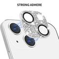 iPhone 15/15 Plus Hat Prince Glitter Kamera Linse Beskyttelse - Svart