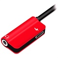 Hat Prince HC-13 USB-C / 3.5mm & Type-C Audio-adapter - Rød
