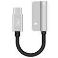Hat Prince HC-13 USB-C / 3.5mm & Type-C Audio-adapter - Sølv