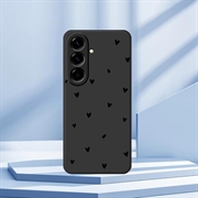 Samsung Galaxy A37 Slim TPU-deksel med hjertemønster - svart