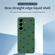 Samsung Galaxy A37 Slim TPU-deksel med hjertemønster - Grønn / Svart