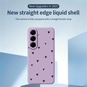 Samsung Galaxy A37 Slim TPU-deksel med hjertemønster - Lilla / Svart