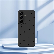 Samsung Galaxy A57 Slim TPU-deksel med hjertemønster - svart