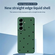 Samsung Galaxy A57 Slim TPU-deksel med hjertemønster - Grønn / Svart