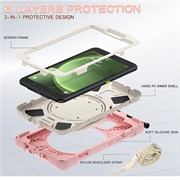 Samsung Galaxy Tab Active5 Heavy Duty 360 Deksel med Håndrem - Rosa / Hvit