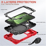 Samsung Galaxy Tab Active5 Heavy Duty 360 Deksel med Håndrem - Rød / Svart