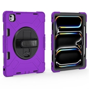 iPad Pro 13 2024/2025 Heavy Duty 360 Deksel med Håndrem - Lilla