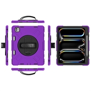 iPad Pro 13 2024/2025 Heavy Duty 360 Deksel med Håndrem - Lilla
