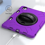 iPad Pro 13 2024/2025 Heavy Duty 360 Deksel med Håndrem - Lilla