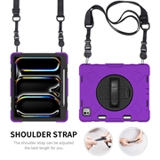 iPad Pro 13 2024/2025 Heavy Duty 360 Deksel med Håndrem - Lilla