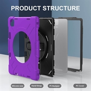 iPad Pro 13 2024/2025 Heavy Duty 360 Deksel med Håndrem - Lilla