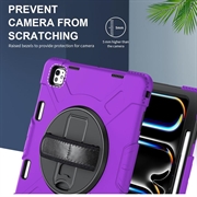 iPad Pro 13 2024/2025 Heavy Duty 360 Deksel med Håndrem - Lilla