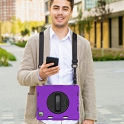 iPad Pro 13 2024/2025 Heavy Duty 360 Deksel med Håndrem - Lilla