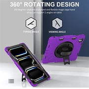 iPad Pro 13 2024/2025 Heavy Duty 360 Deksel med Håndrem - Lilla