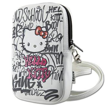 Hello Kitty Graffiti Kitty Head Smartphone skulderveske - hvit