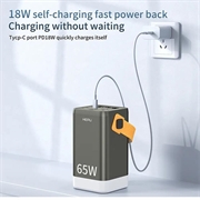 Hepu XXL HP211 60000mAh Powerbank med 2xUSB-C PD, 4xUSB-A - 65W - Svart