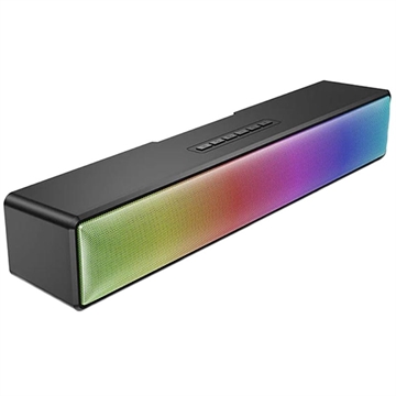 HiFi Stereo Bluetooth Soundbar-høyttaler med RGB-Lys BT601 - 10W - Svart