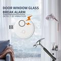 Høysensitiv dør-/vindusalarm - 130dB glassknusningsdetektor med fjernkontroll