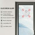 Høysensitiv dør-/vindusalarm - 130dB glassknusningsdetektor med fjernkontroll
