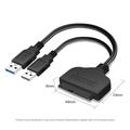 Høyhastighets USB 3.0 til SATA-adapterkabel for 2.5" HDD og SSD
